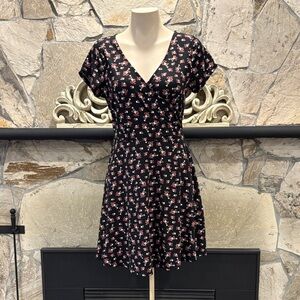 Rebel Sugar Black and Pink Floral Mini Dress